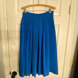 Blue polka dot midi skirt
